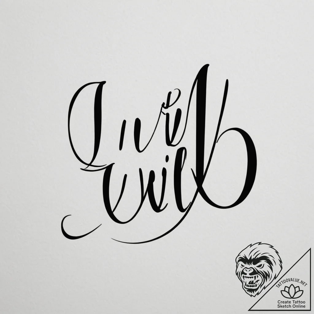 Tattoo sketch "i will" text for leo, with a b... - tattoo sketch (№1755210833_0, 14.08.2025 22:33) — tattoovalue.net