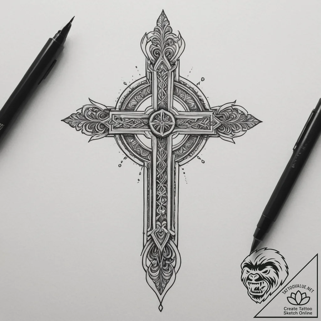 Tattoo sketch a blueprint of a strong, well-d... - tattoo sketch (№1755211234_0, 14.08.2025 22:40) — tattoovalue.net
