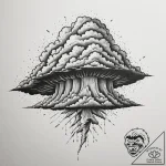 A dramatic wide shot of a supercell thunderst… – tattoo sketch (№1755212431_0, 14.08.2025 23:00) — tattoovalue.net