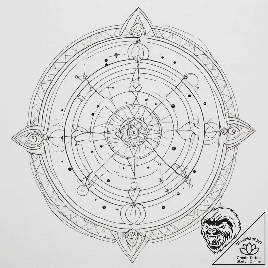 Tattoo design a minimalist representation of... - tattoo sketch (№1755213644_0, 14.08.2025 23:20) — tattoovalue.net