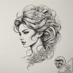 Tattoo design a cosmic swirl that subtly form… – tattoo sketch (№1755213843_0, 14.08.2025 23:24) — tattoovalue.net