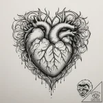Tattoo design a pixelated heart that slowly t… – tattoo sketch (№1755214043_0, 14.08.2025 23:27) — tattoovalue.net