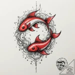 Tattoo design pisces fish, sketched with over… – tattoo sketch (№1755214437_0, 14.08.2025 23:33) — tattoovalue.net