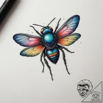 Fly, artistic tattoo sketch, vibrant colors,… – tattoo sketch (№1755215237_0, 14.08.2025 23:47) — tattoovalue.net