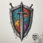 Tattoo design a medieval shield with a single… – tattoo sketch (№1755215639_0, 14.08.2025 23:53) — tattoovalue.net