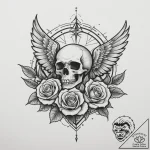 Tattoo design a geometric outline of a bird i… – tattoo sketch (№1755216038_0, 15.08.2025 00:00) — tattoovalue.net