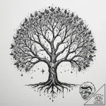 Tattoo sketch a stylized tree where the branc… – tattoo sketch (№1755218253_0, 15.08.2025 00:37) — tattoovalue.net