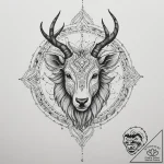 Tattoo sketch a blackwork outline of a zodiac… – tattoo sketch (№1755218454_0, 15.08.2025 00:40) — tattoovalue.net