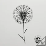 Tattoo design a tiny, ethereal dandelion seed… – tattoo sketch (№1755219857_0, 15.08.2025 01:04) — tattoovalue.net