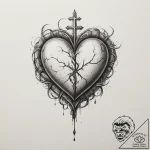 Tattoo sketch a ‘sacred heart’ symbol with a… – tattoo sketch (№1755220055_0, 15.08.2025 01:07) — tattoovalue.net