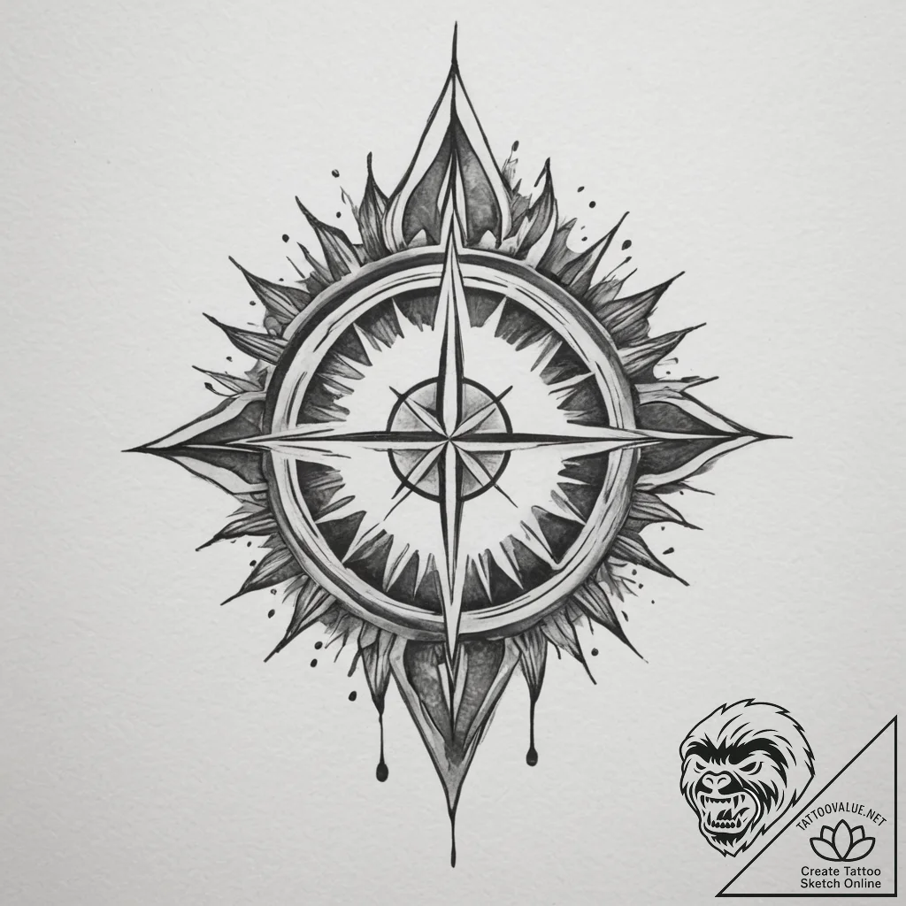 Tattoo design a stylized "respawn" symbol wit... - tattoo sketch (№1755220256_0, 15.08.2025 01:10) — tattoovalue.net
