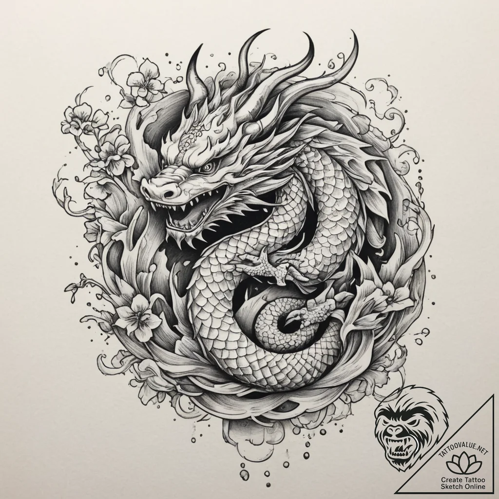 Tattoo sketch a powerful, generic creature's... - tattoo sketch (№1755220657_0, 15.08.2025 01:17) — tattoovalue.net