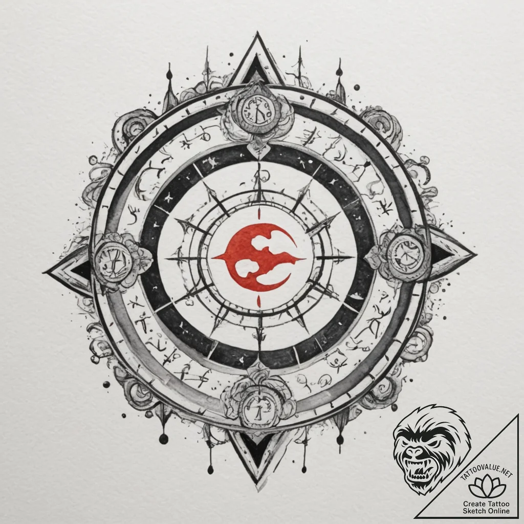 Tattoo design a watercolor splash of the zodi... - tattoo sketch (№1755221260_0, 15.08.2025 01:27) — tattoovalue.net