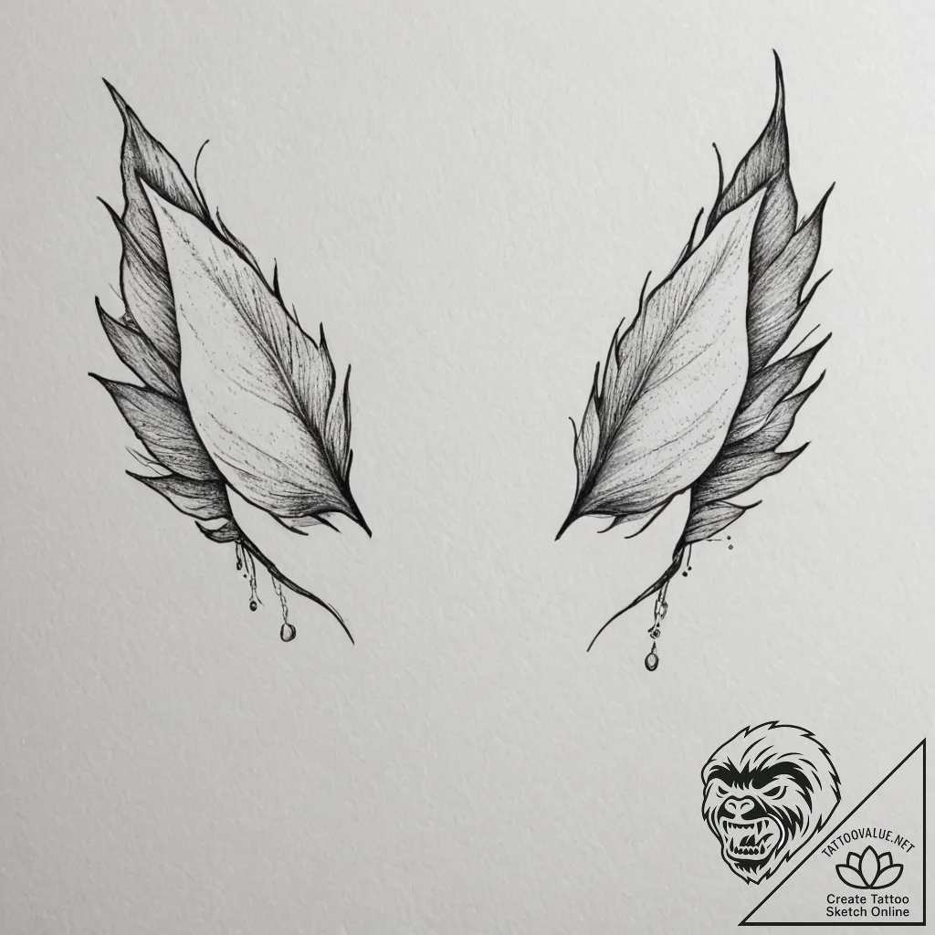 Tattoo design a pair of elf ears with subtle... - tattoo sketch (№1755221460_0, 15.08.2025 01:31) — tattoovalue.net