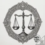 Tattoo sketch libra’s scales with the “justic… – tattoo sketch (№1755222269_0, 15.08.2025 01:44) — tattoovalue.net
