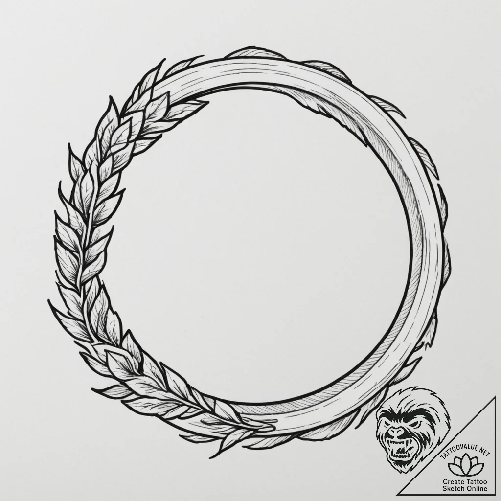 A brushstroke circle (enso), tattoo line art,... - tattoo sketch (№1755222469_0, 15.08.2025 01:47) — tattoovalue.net