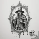 Tarot card (e.g., the fool, the magician, dea… – tattoo sketch (№1755222669_0, 15.08.2025 01:51) — tattoovalue.net