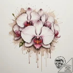 Tattoo design a single, elegant orchid, with… – tattoo sketch (№1755223473_0, 15.08.2025 02:04) — tattoovalue.net