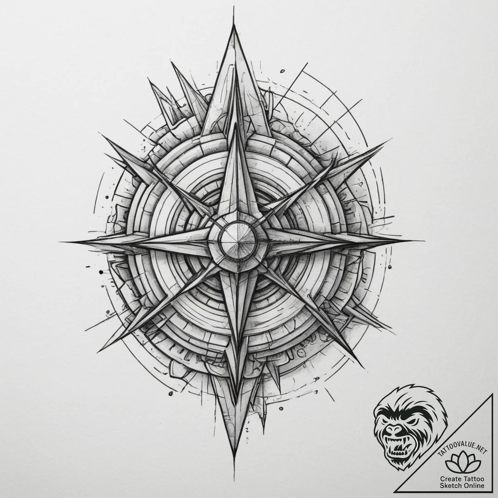 Tattoo sketch an abstract representation of a... - tattoo sketch (№1755223674_0, 15.08.2025 02:07) — tattoovalue.net