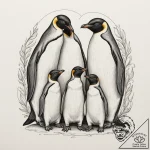 Tattoo design a family of penguins huddled to… – tattoo sketch (№1755268682_0, 15.08.2025 14:38) — tattoovalue.net
