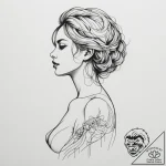 Tattoo design a woman’s silhouette composed o… – tattoo sketch (№1755270308_0, 15.08.2025 15:05) — tattoovalue.net