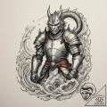 Tattoo sketch a medieval knight in full armor... - tattoo sketch (№1755272123_0, 15.08.2025 15:35) — tattoovalue.net