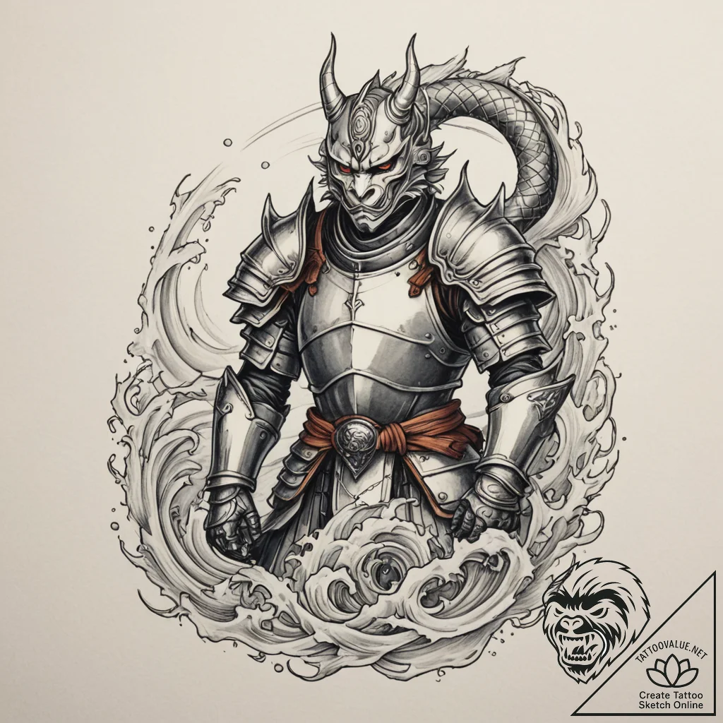 Tattoo sketch a medieval knight in full armor... - tattoo sketch (№1755272123_0, 15.08.2025 15:35) — tattoovalue.net