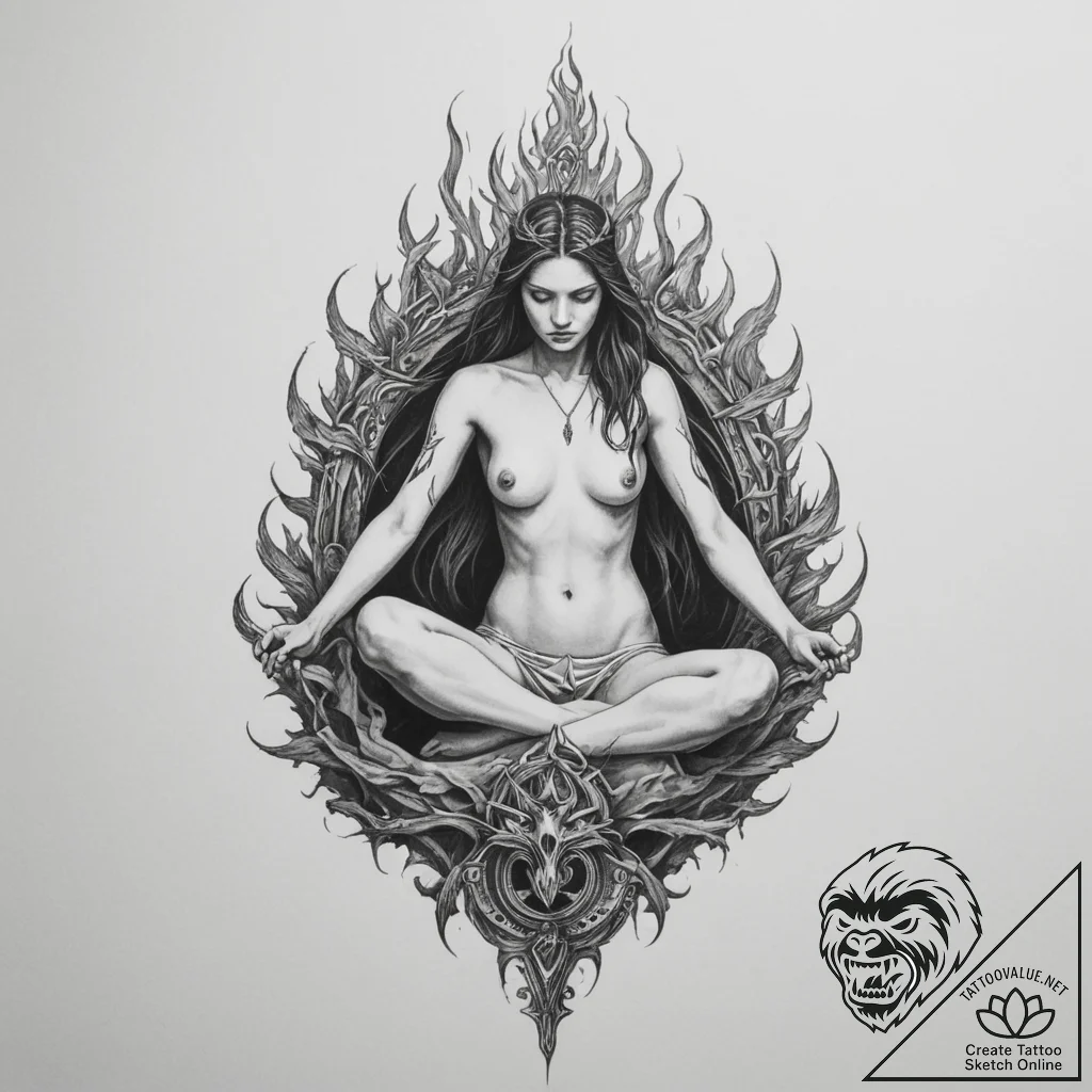 р сѓрѕр° рљсђр°рґр° (krada, fire, sacrifice,... - tattoo sketch (№1755272326_0, 15.08.2025 15:38) — tattoovalue.net