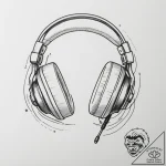 Tattoo sketch a gaming headset with sound wav… – tattoo sketch (№1755275198_0, 15.08.2025 16:26) — tattoovalue.net