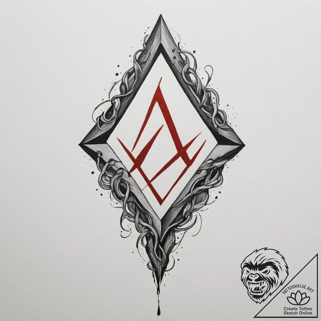 96. tattoo sketch: the rune "bereginya" (ofte... - tattoo sketch (№1755276206_0, 15.08.2025 16:43) — tattoovalue.net