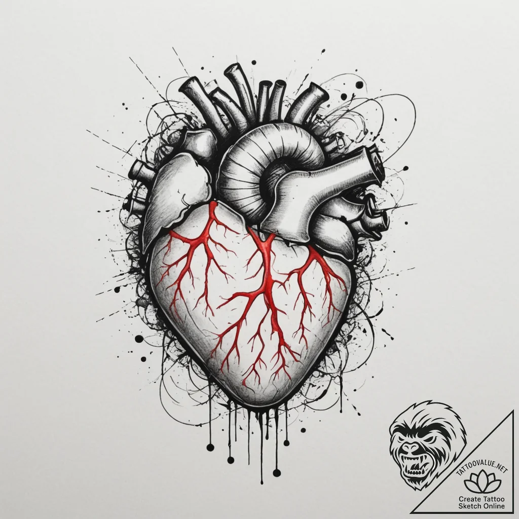 Tattoo design a subtle representation of a he... - tattoo sketch (№1755277229_0, 15.08.2025 17:00) — tattoovalue.net