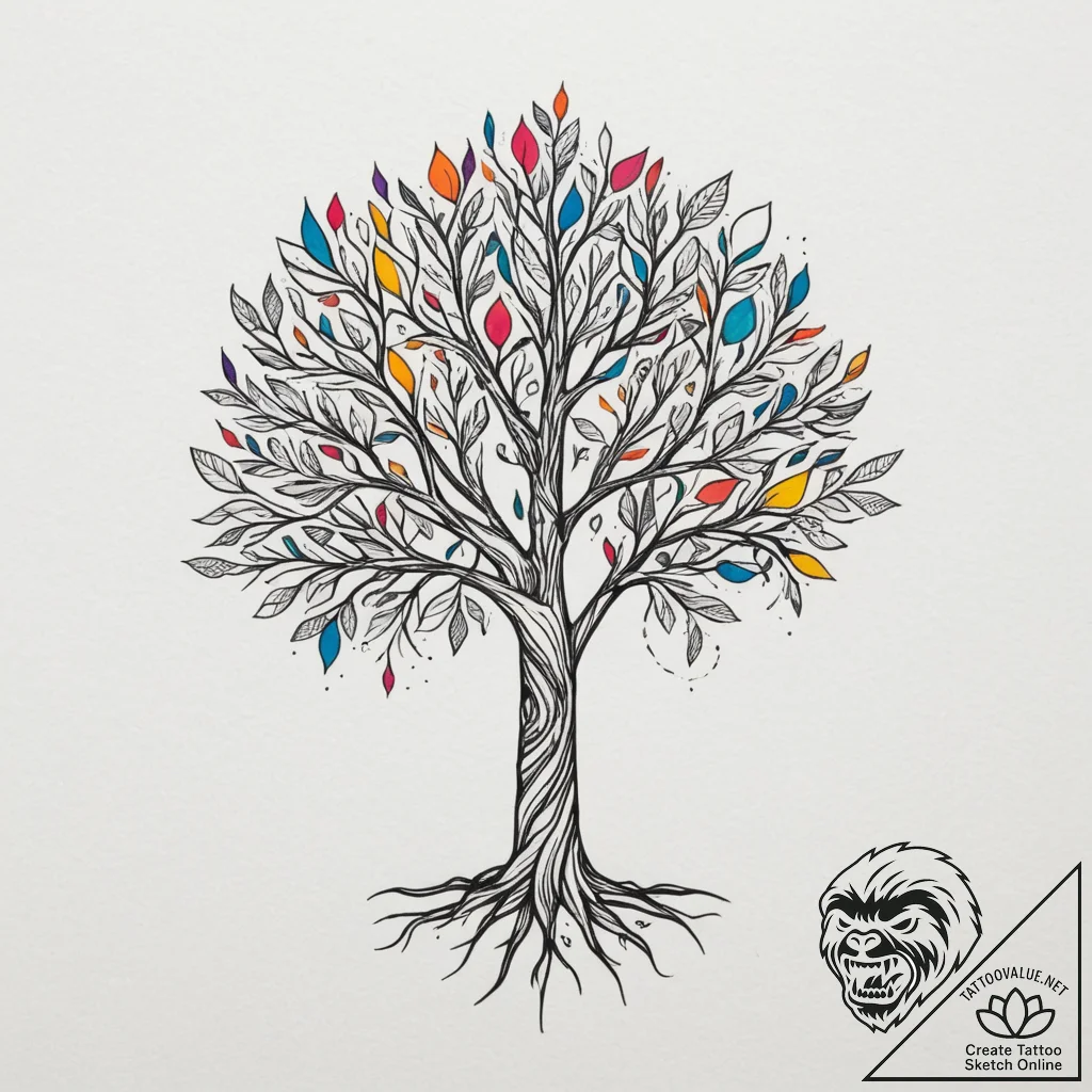 Tattoo design a minimalist geometric represen... - tattoo sketch (№1755277437_0, 15.08.2025 17:03) — tattoovalue.net