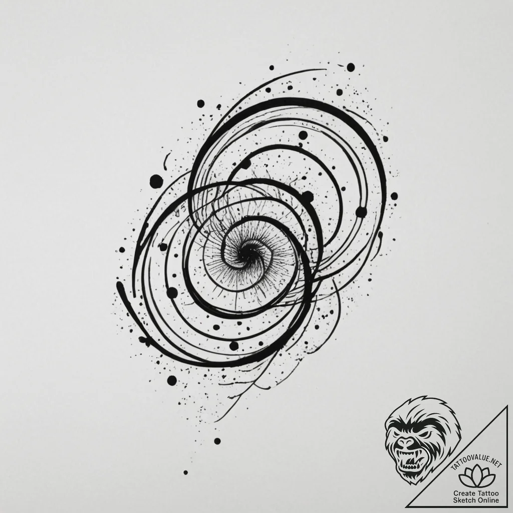 Tattoo design a tiny, abstract galaxy swirl o... - tattoo sketch (№1755278244_0, 15.08.2025 17:17) — tattoovalue.net