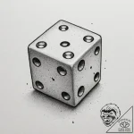 Tattoo sketch a single d6 dice with a critica… – tattoo sketch (№1755279445_0, 15.08.2025 17:37) — tattoovalue.net