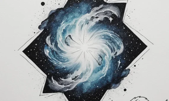 Tattoo design a cosmic nebula in watercolor,... - tattoo sketch (№1755281045_0, 15.08.2025 18:04) — tattoovalue.net
