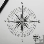 Tattoo design two halves of a compass that al… – tattoo sketch (№1755282044_0, 15.08.2025 18:20) — tattoovalue.net