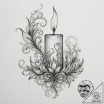 Tattoo sketch a single, elegant candle, flick… – tattoo sketch (№1755283252_0, 15.08.2025 18:40) — tattoovalue.net