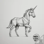 The origami unicorn from blade runner – tattoo sketch (№1755283452_0, 15.08.2025 18:44) — tattoovalue.net