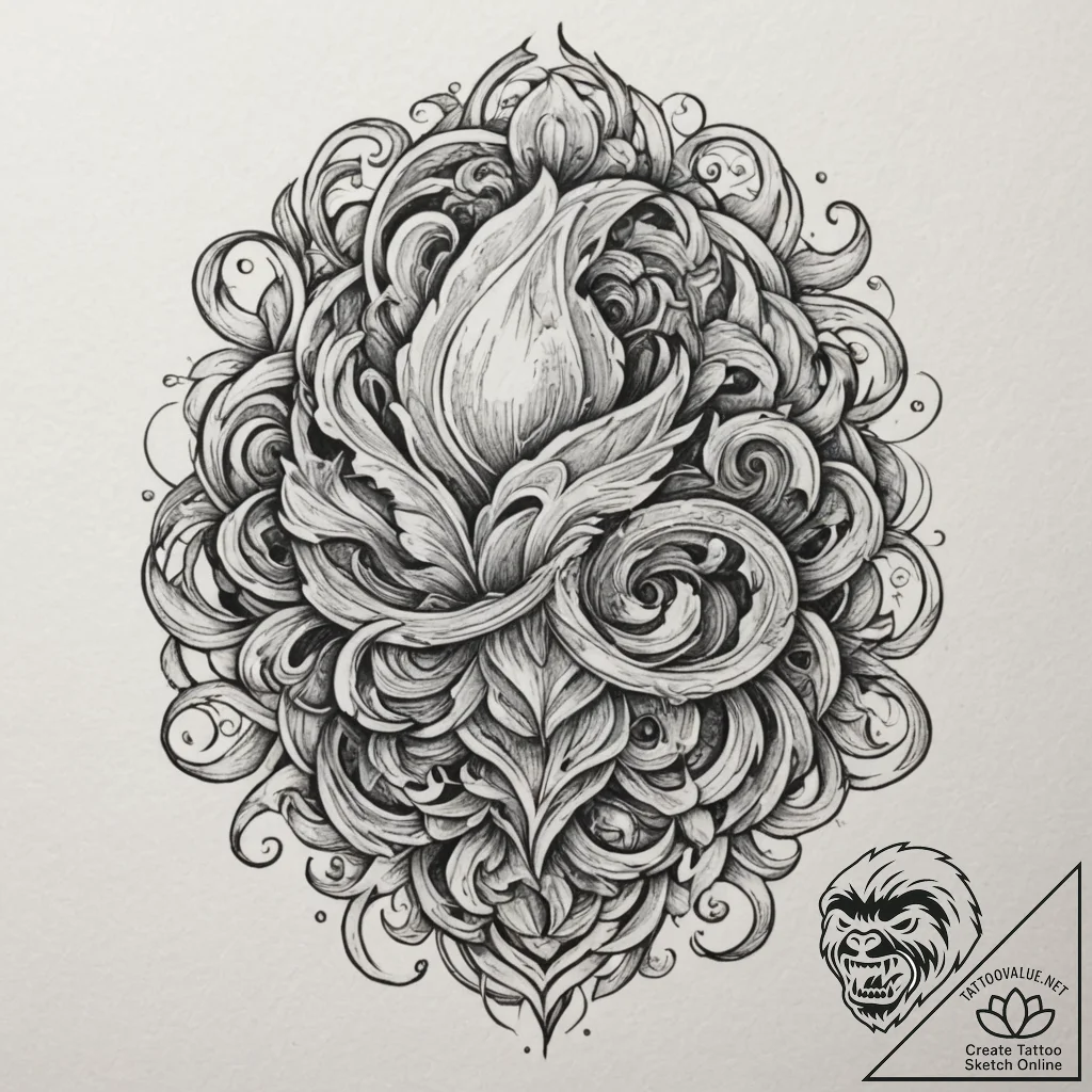 Tattoo sketch a solid, unyielding rock agains... - tattoo sketch (№1755283650_0, 15.08.2025 18:47) — tattoovalue.net