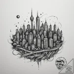 A blurred, abstract photo of city lights at n… – tattoo sketch (№1755284249_0, 15.08.2025 18:57) — tattoovalue.net