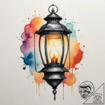 Tattoo sketch a stylized lantern illuminating… – tattoo sketch (№1755284847_0, 15.08.2025 19:07) — tattoovalue.net