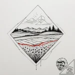 Tattoo sketch: a landscape view of a vast, fe… – tattoo sketch (№1755285255_0, 15.08.2025 19:14) — tattoovalue.net