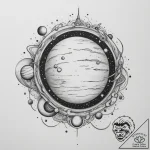Planets, artistic tattoo sketch, on a clean w… – tattoo sketch (№1755286057_0, 15.08.2025 19:27) — tattoovalue.net