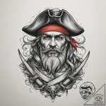 Pirate, concept art for tattoo, rough sketchy… – tattoo sketch (№1755287057_0, 15.08.2025 19:44) — tattoovalue.net