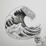 Tattoo design a crashing wave, powerful and r… – tattoo sketch (№1755287461_0, 15.08.2025 19:51) — tattoovalue.net