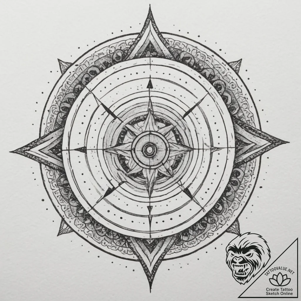 Tattoo design a glowing "target locked" indic... - tattoo sketch (№1755287661_0, 15.08.2025 19:54) — tattoovalue.net