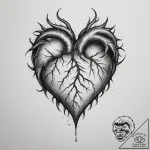 Tattoo design a blackwork heart with a unique… – tattoo sketch (№1755288060_0, 15.08.2025 20:01) — tattoovalue.net
