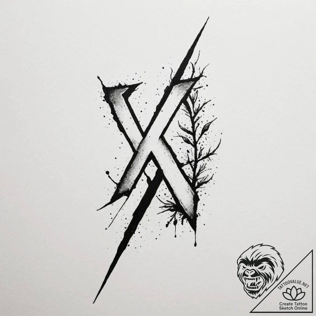 96. tattoo sketch: the rune "bereginya" (ofte... - tattoo sketch (№1755288658_0, 15.08.2025 20:10) — tattoovalue.net