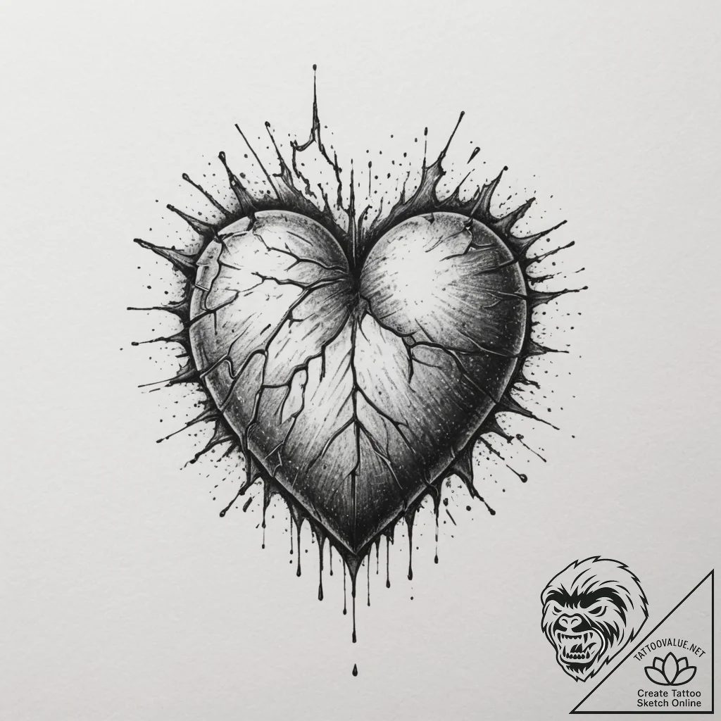 Tattoo sketch a pixelated heart container wit... - tattoo sketch (№1755290052_0, 15.08.2025 20:34) — tattoovalue.net