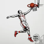 A low-angle shot of a basketball player dunki… – tattoo sketch (№1755290854_0, 15.08.2025 20:47) — tattoovalue.net